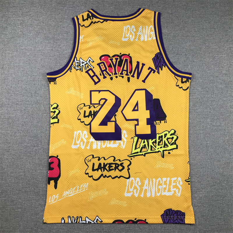 Men Los Angeles Lakers 24 Bryant Yellow 2024 NBA Jersey